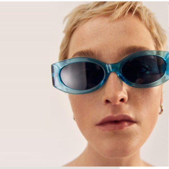 MNG blue acetate frame sunglasses O/S - Picture 1 of 5